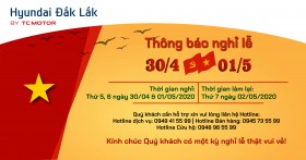 THÔNG BÁO NGHỈ LỄ 30/04 - 01/05